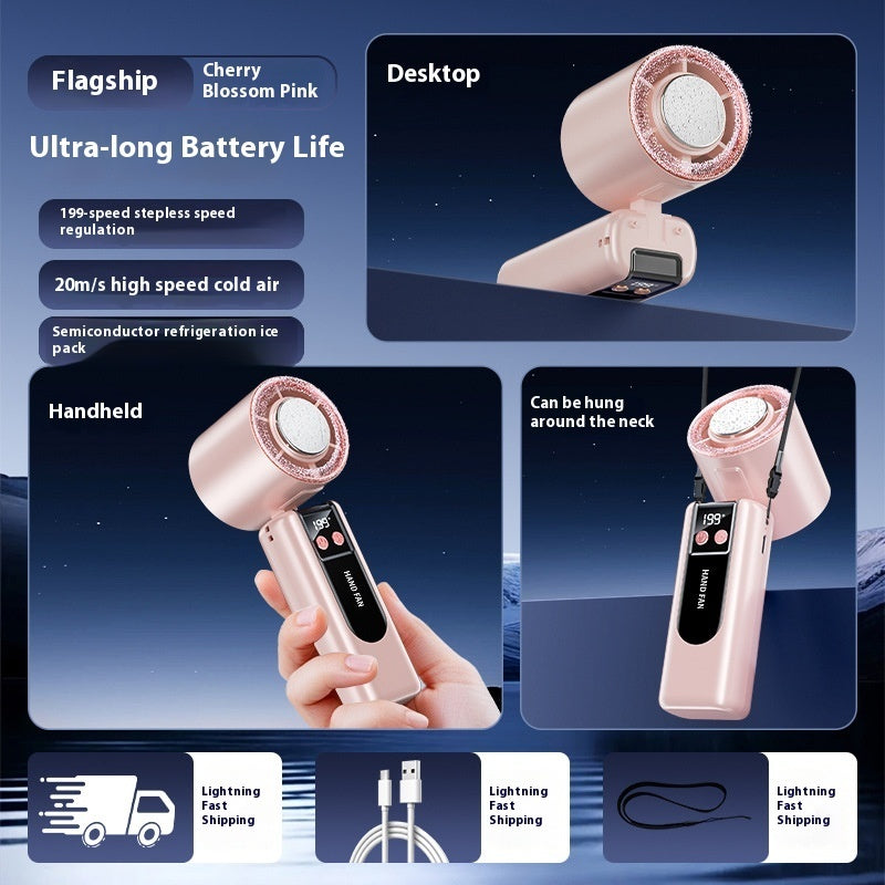 Portable mini fan.