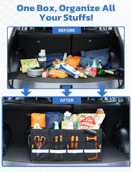 Portable car trunk organizer